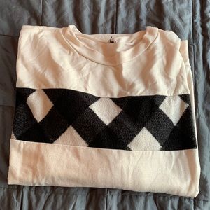 Plaid accented sweatshirt